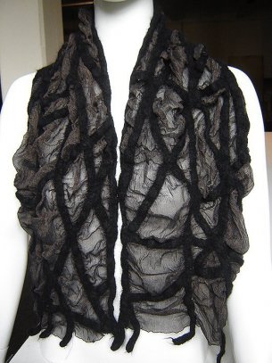 Shawl, 2009, felted wool, silk
